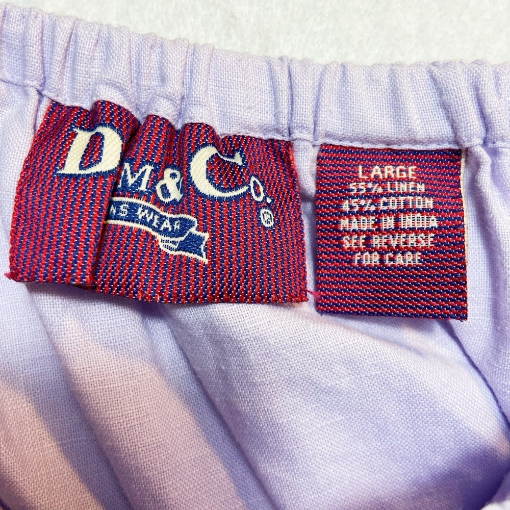 DM&Co light purple linen cotton maxi drawstring skirt L - Picture 4 of 7